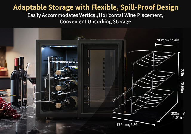 NO-8-SI1 8 Bottle Wine Cooler, 23L Thermoelectric Fridge – NEEDONE