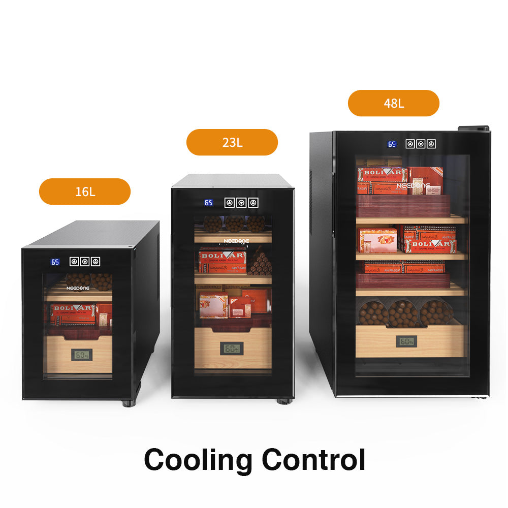 NEEDONE Cigar Humidor, Cooling Cabinet Electronic Hygrometer