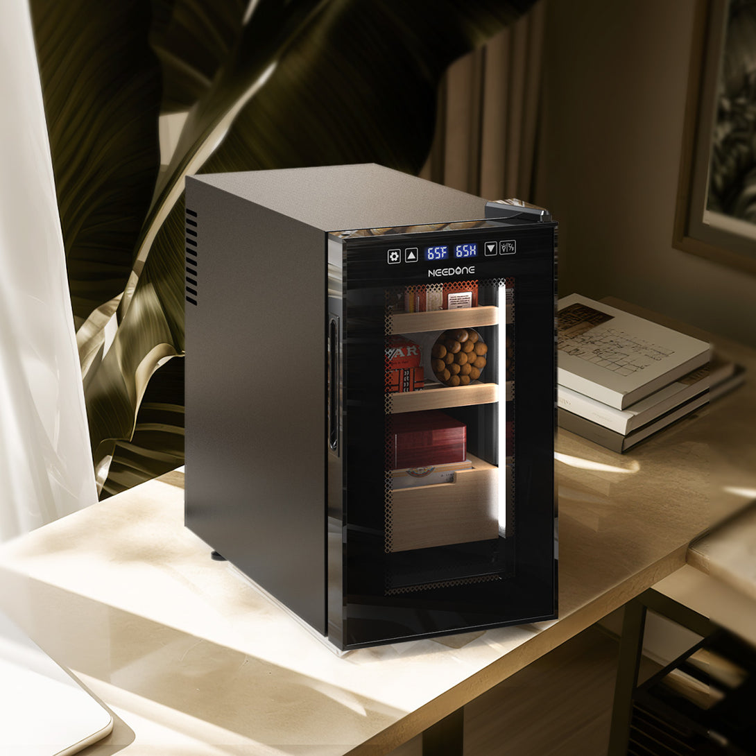 Cigar Humidor, 23L Temperature Humidity Control - NEEDONE