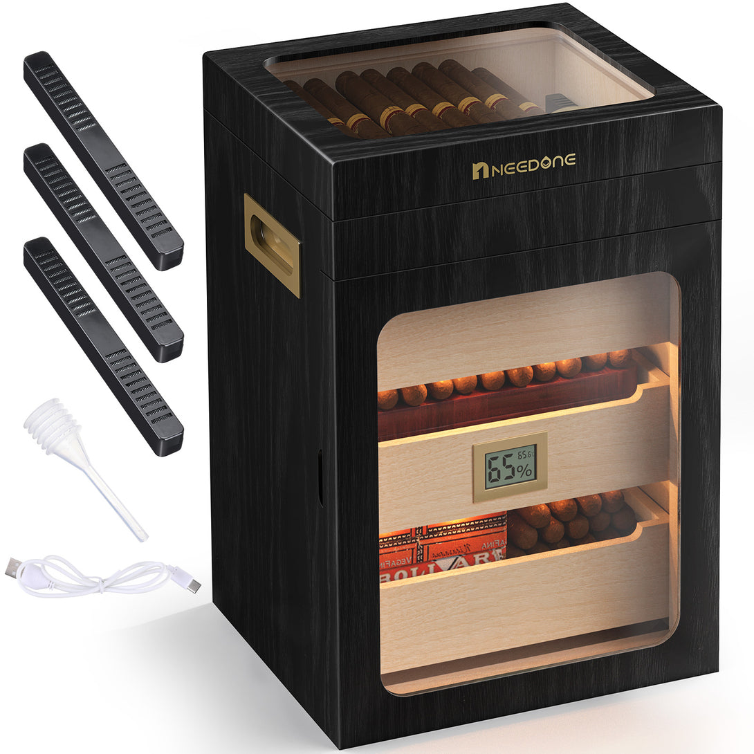 no-150-cd-cigar-humidor-humidity-control-woodgrain-display-cabinet-front-view