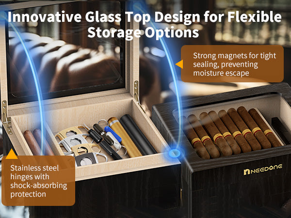 no-150-cd-cigar-humidor-humidity-control-woodgrain-display-cabinet-innovative-glass-top-design-for-flexible-storage-options