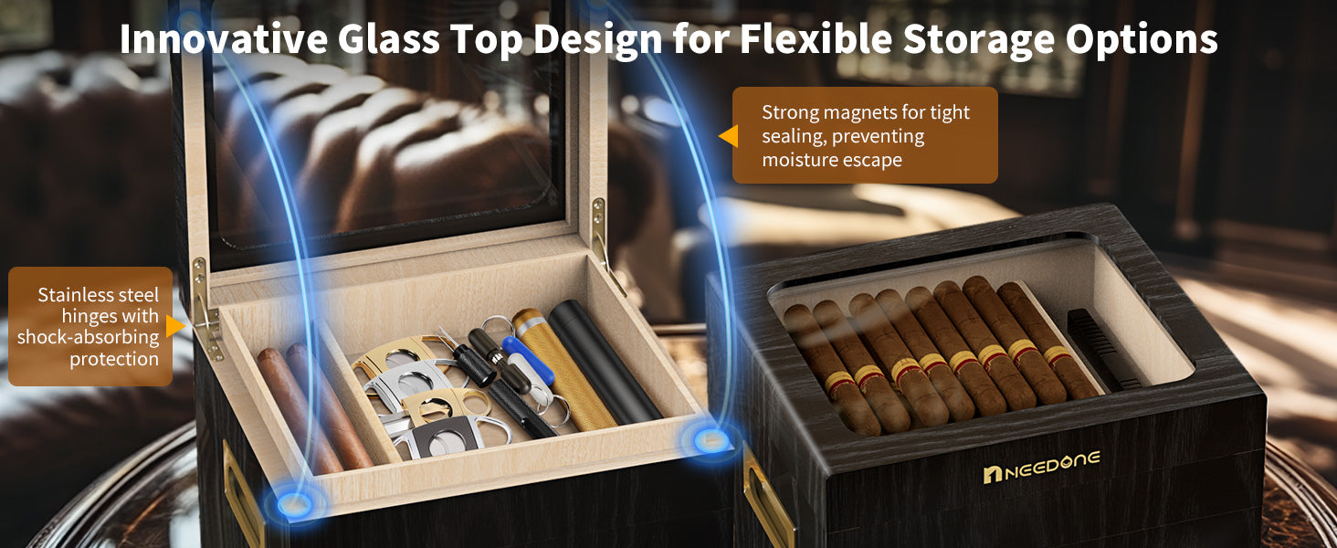 no-150-cd-cigar-humidor-humidity-control-woodgrain-display-cabinet-innovative-glass-top-design-for-flexible-storage-options