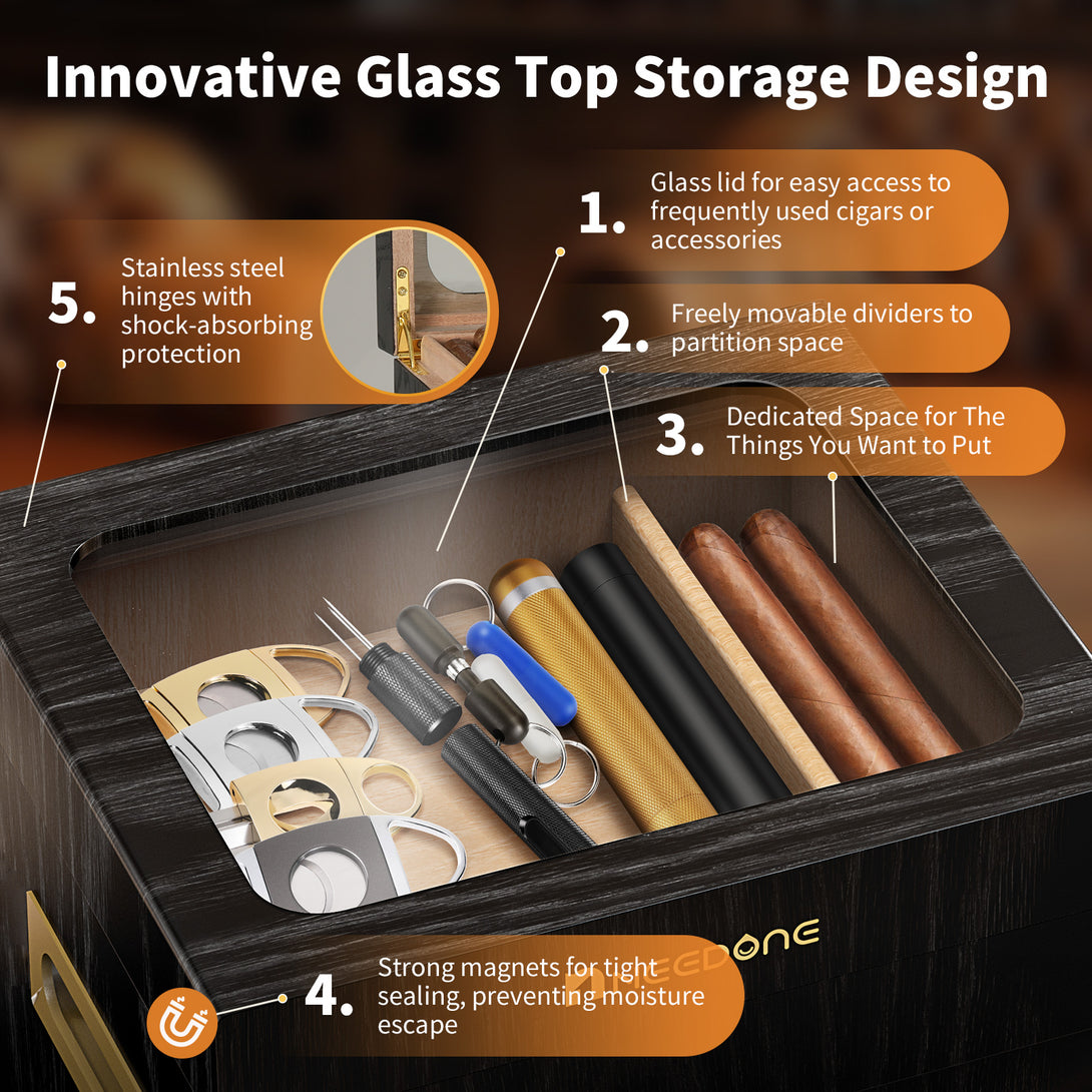 no-150-cd-cigar-humidor-humidity-control-woodgrain-display-cabinet-innovative-glass-top-storage-design