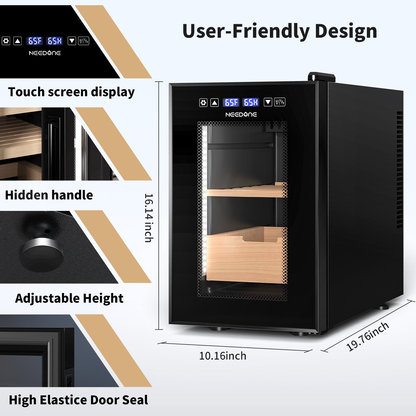 Cigar Humidor, 16L Pro Temp Humidity Control - NEEDONE