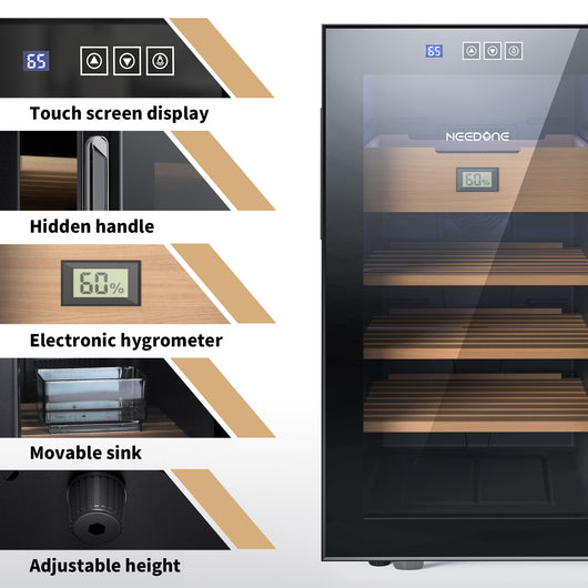 no-48b-cigar-humidor-48l-cooling-electronic-cabinet-touch-screen-display-hidden-handle-electronic-hygrometer-movable-sink-adjustable-height