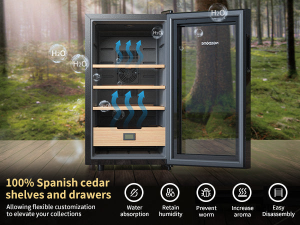 no-48bt-cigar-humidor-48l-heating-cooling-cabinet-spanish-cedar-wood